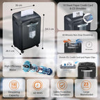 bonsaii 18 Sheet Heavy Duty Cross-Cut Paper and Credit Card Shredder, 6 Gallon - Image 2