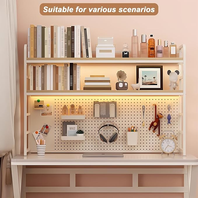 ZWCQSYS 2-Tier Desktop Bookshelf Hutch - Image 3