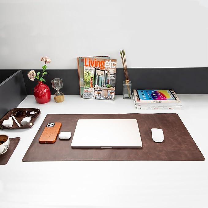 Node Leather - Genuine Leather Desk Mat, Desk Organizer & Cup Coaster - Leather - Image 2