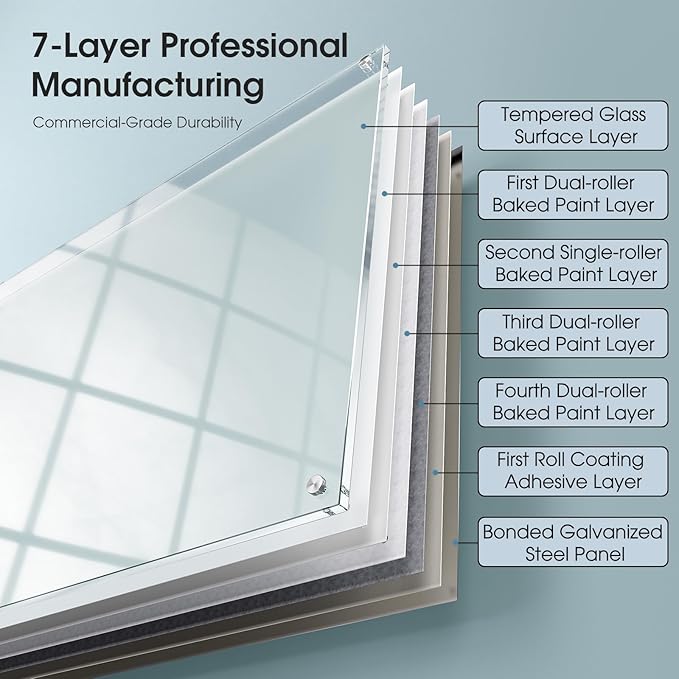 MaxGear Glass Whiteboard Wall Mounted, Frameless Magnetic Dry Erase Board - Image 9