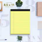 6 Pack Legal Pads 8.5" x 11" College Ruled Yellow Note Pads 8.5 x 11 Inch - Image 6