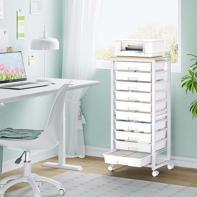 SYKIARIOL Rolling Cart with Drawers, 10 Drawer Rolling Cart, Rolling storage - Image 6