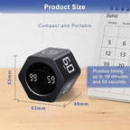 GuDoQi Rotating Pomodoro Timer 1 5 10 30 60 Min Preset, Hexagon ADHD Flip - Image 2