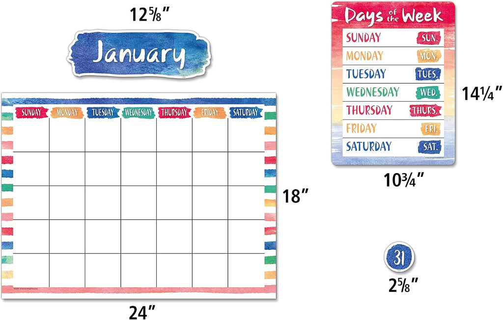 Teacher Created Resources Watercolor Calendar Bulletin Board (TCR8971)