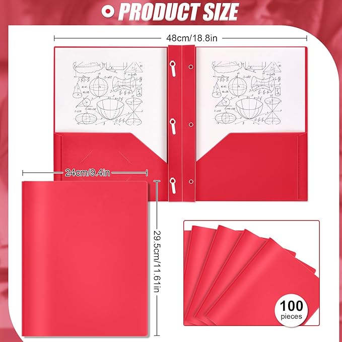 Lincia 100 Pcs Plastic Folders - Image 2