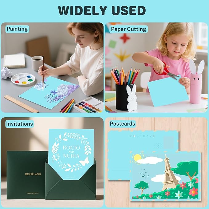 Light Blue Cardstock 8.5 X 11, 80 Sheets Card Stock, 75lb/ 200gsm Copy Paper - Image 7