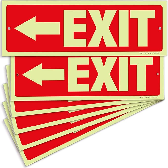 iSYFIX Exit Signs with Directional Left Arrow by iSYFIXPREMIUMSIGNS
