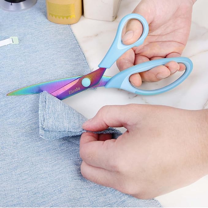 Zicolu 8.5" Scissors All Purpose, Titanium Coating Sharp Blade, Soft - Image 6