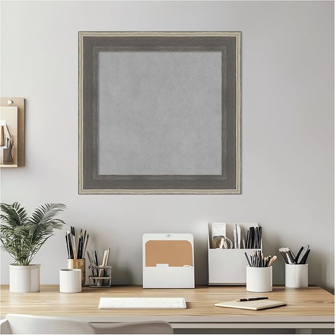 Amanti Art Grey Framed Magnetic Board 21x21 Small Vision Board - Image 5