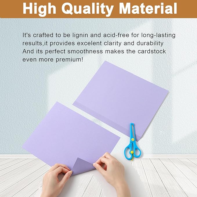 Silunkia 120 Sheets Light Purple Cardstock 8.5 x 11 Certificate Paper, 92lb - Image 4