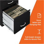 NuSparc 2 Drawer Locking Filing Cabinet | Pre-Assembled Steel Construction | Space-Saving Design is Perfect for Home and Small Office | Letter-Size | Assembled in North America