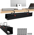 No Drill Cable Management Under Desk, Clamp/Screw Mount Cable Tray, Premium by JACEPFY