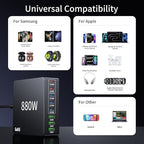 880W USB C Charger Block Charging Station 8 Port Fast Chager 140W PD PPS AVS - Image 3