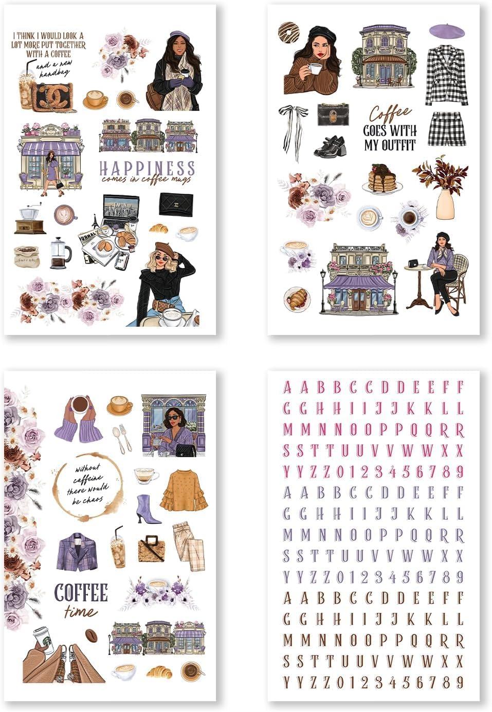 Hobonichi Compatible A5 Planner Sticker Book – Coffee Queen Collection Coffee-Themed Decorative & Functional Stickers for Cousin & Weeks Size Planners, Journals & Creative Planning