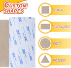 Felt Furniture Pads, Non Slip Self Adhesive Cuttable Felt Tape White Heavy Duty - Image 3