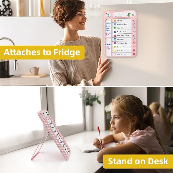 2-Pack Magnetic Chore Chart for Kids, ADHD Task Tracker Easy-Check Routine Dry - Image 8