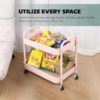 Ufriandz Pink 2 Tier Rolling Cart Metal - Image 6