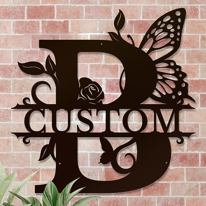 Personalized Custom Letter Name metal Signs, Custom Black Letter Monogram Wall - Image 4