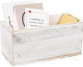 ExoLiry Rustic White Washed Wood Mail Box Storage Holder File Organizer by EXOLIRY