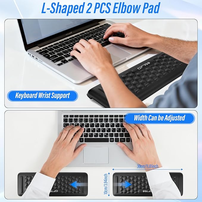 ELZO Desk Elbow Pads L-Shaped Rest - Image 6
