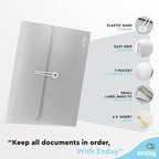 Accordion File Organizer Grey, 7 Pocket Expanding File and Cover Folder - Image 4