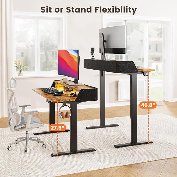 ErGear Standing Desk with LED Strip, 55″ x 28″ Electric Height Adjustable RGB - Image 5