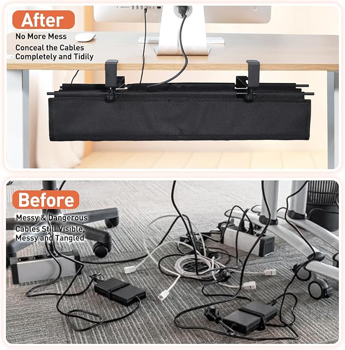 MAXECHO Under Desk Cable Management Tray 28" - Image 5