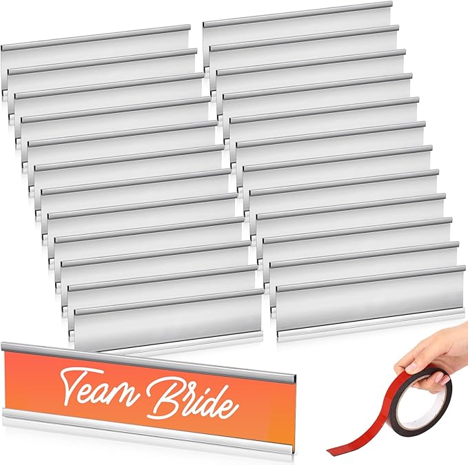 36 Pack Leifide Name Plates for Doors, 2 x 8 Inches Aluminum Office Name Plate by LEIFIDE