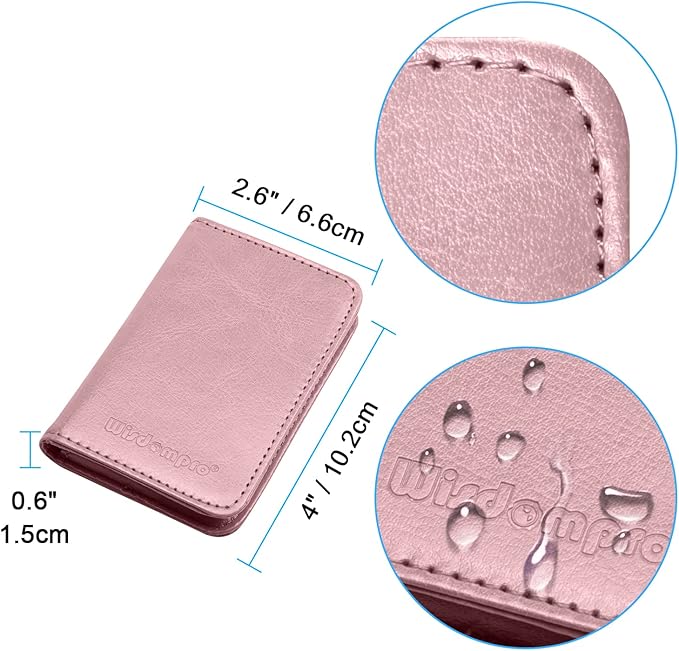Wisdompro Business Card Holder, 2-Sided PU Leather Folio Name Card Holder - Image 5