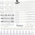 DRIVUU White Cable Management Organizer Kit 4 Cable Sleeve Split, 47Cable Clips by DRIVUU