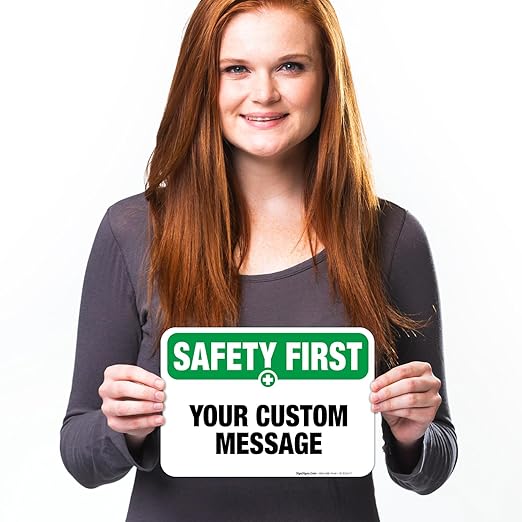Custom Safety First Sign, OSHA Sign, 10x7 Inches, 4 Mil Vinyl Decal Stickers - Image 4