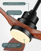 52 inch ceiling fans with lights and remote, side view