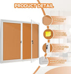 Enclosed Bulletin Board with Locking Door, Outdoor Bulletin Board Weatherproof - Image 3