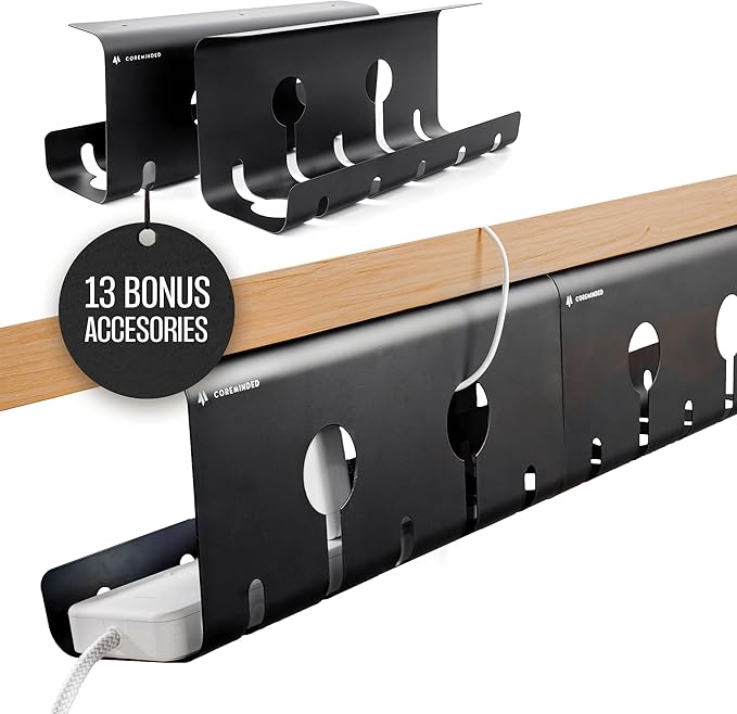 No-Drill Under Desk Cable Management Tray by COREMINDED