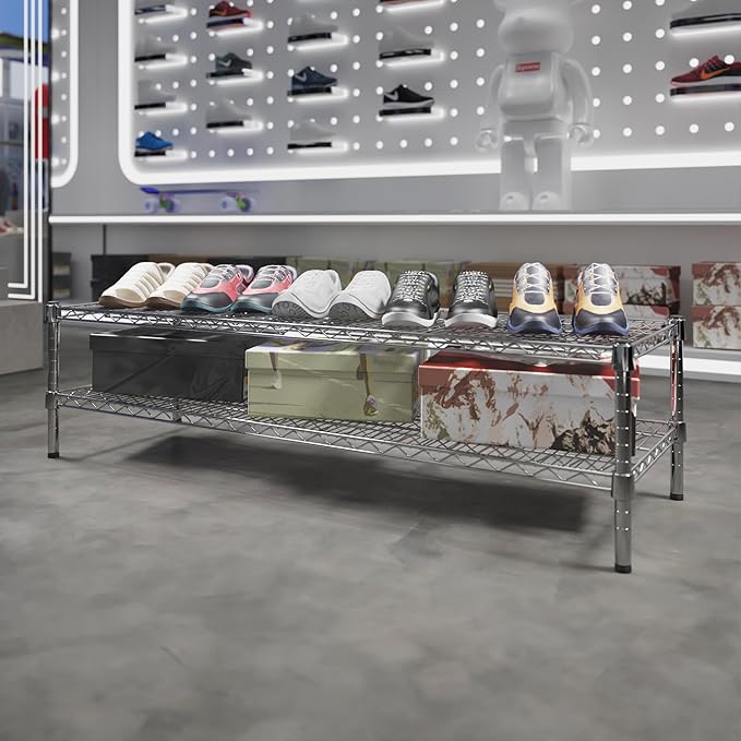 18" Deep x 54" Wide x 14" Height Wire Shelving Kit | 2-Tier | NSF Commercial - Image 2