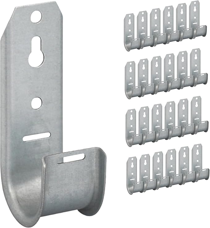 ICC 1-5/16"-Inch Wall Mount J-Hook – 25-Pack, Cable Support Hooks Without by ICC