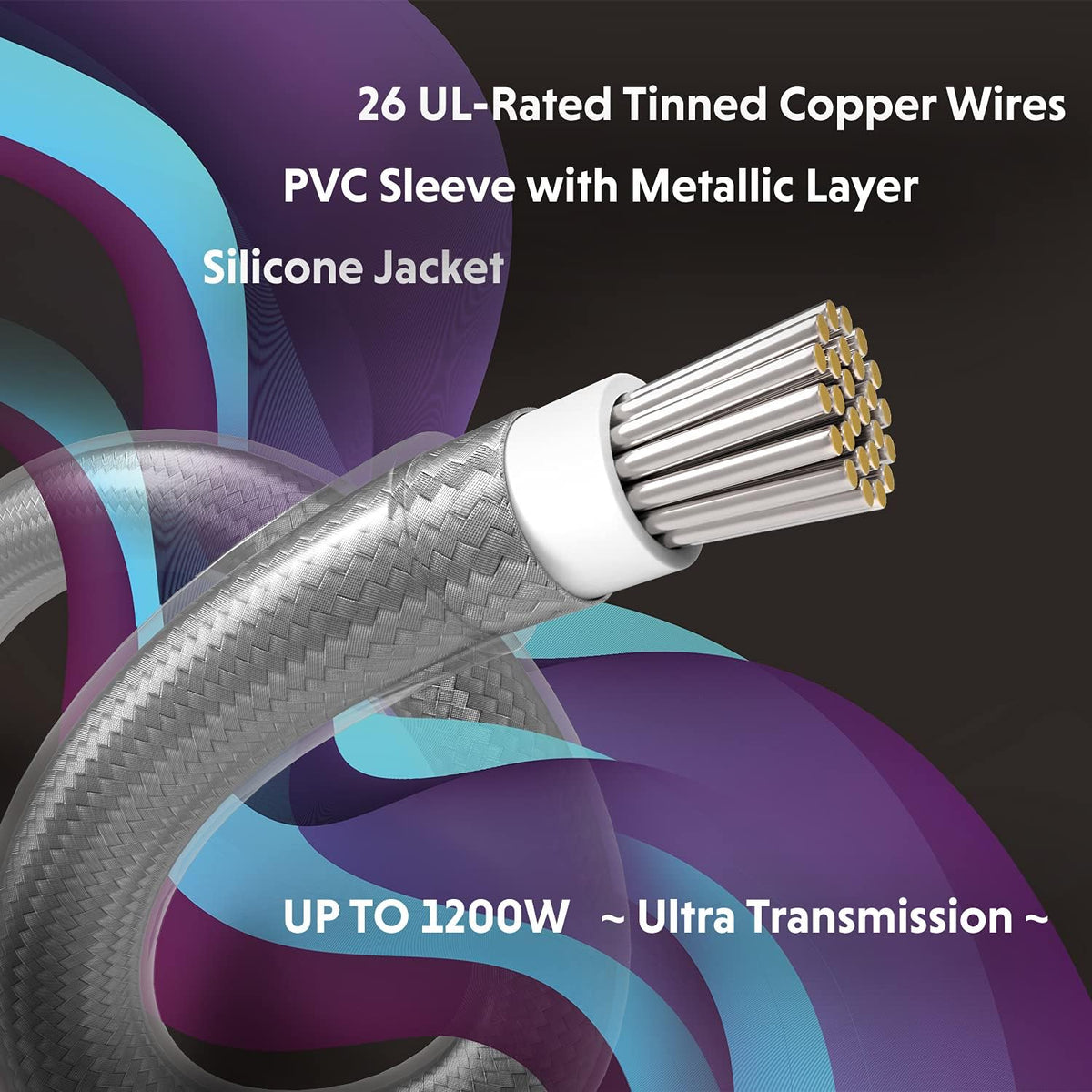 LINKUP - AVA 30cm PSU Cable Extension Sleeved Custom Mod GPU PC Braided