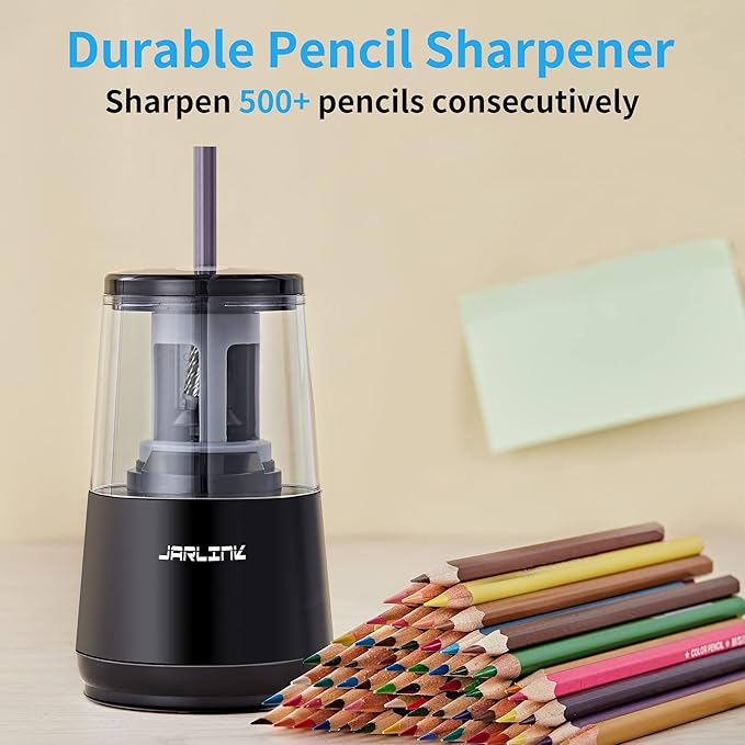JARLINK Electric Pencil Sharpener, Heavy-Duty Helical Blade to Fast Sharpen - Image 6