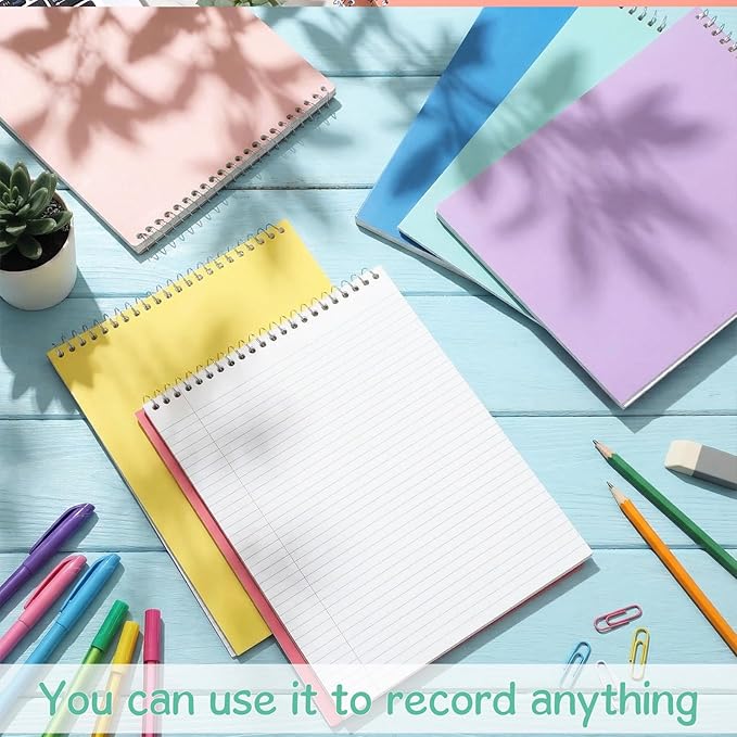 Maitys 6 Pcs Legal Pad Steno Spiral Notebook 8.5" x 11" Top Bound Spiral Pads - Image 4