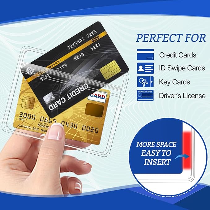 50 Pcs Clear Plastic Horizontal Name Badge ID Card Holders - Image 4