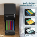 MIIIKO2 Drawer File Cabinet, Metal Vertical Filing Cabinets - Image 4