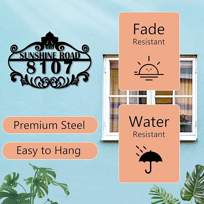 Personalized Vintage Styling Metal House Numbers - Image 7