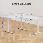 FLEXISPOT L Shaped Standing Desk, 63 x 47 Inch Electric Height Adjustable - Image 3