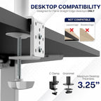 VIVO Dual Monitor Desk Mount, Heavy Duty Fully Adjustable Stand, Fits 2 LCD LED - Image 6