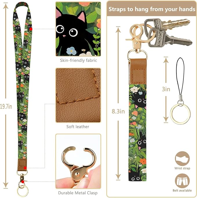bolimoss Cute 2-in-1 ID Badge Holder & Lanyard Wallet, 5 Card Slots, 1 Side - Image 3