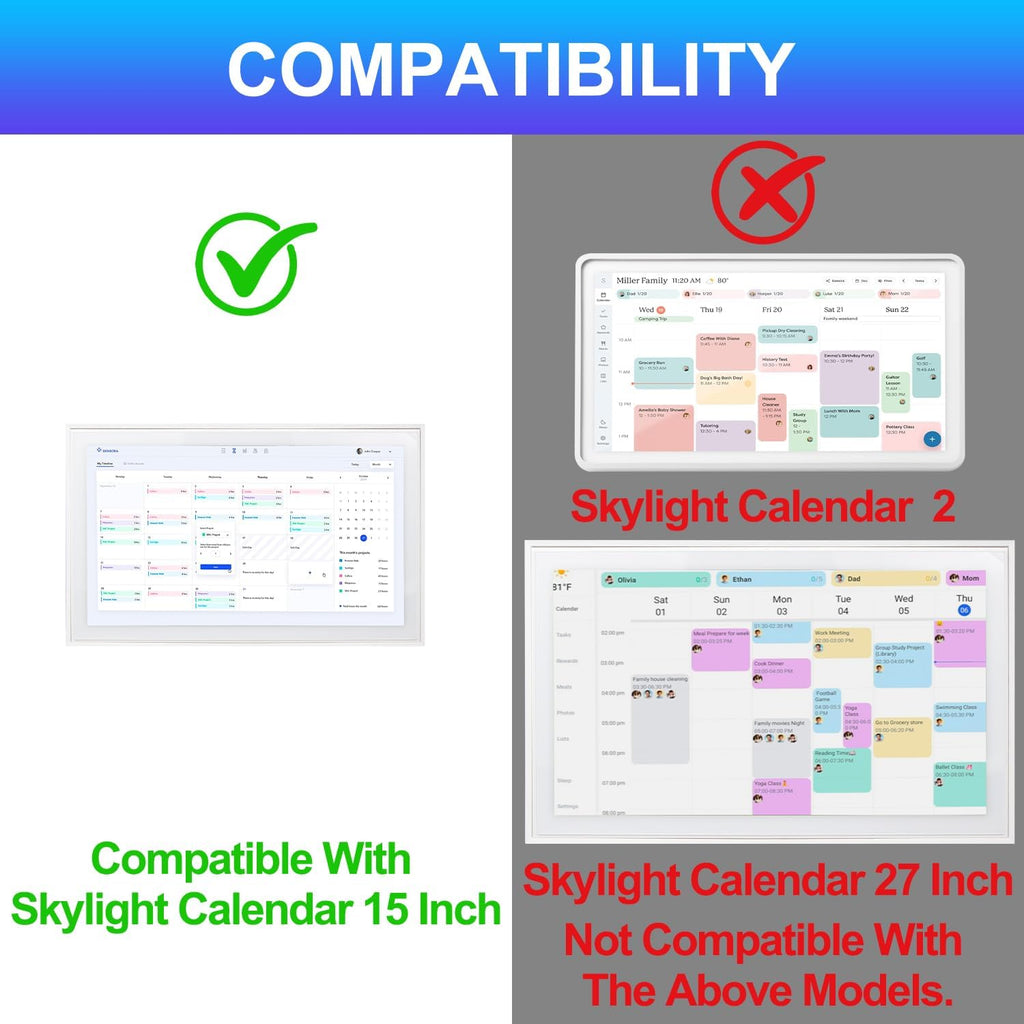 Metal Desktop Stand for Skylight Calendar 15-inch Gen 1 | Heavy-Duty Adjustable Stand (Note: Not Compatible with Skylight Calendar 2 15-inch) - Silver