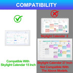 Metal Desktop Stand for Skylight Calendar 15-inch Gen 1 | Heavy-Duty Adjustable Stand (Note: Not Compatible with Skylight Calendar 2 15-inch) - Silver