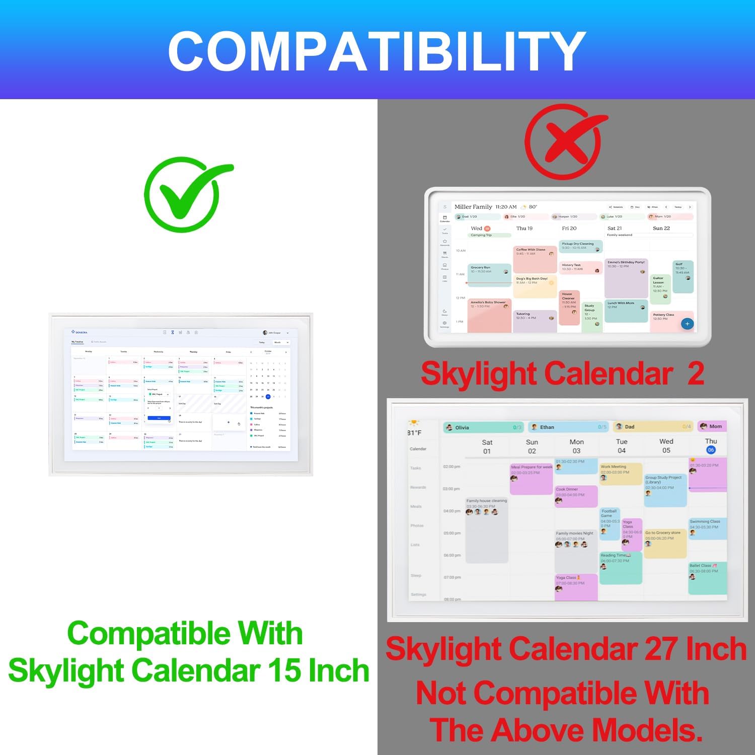 Metal Desktop Stand for Skylight Calendar 15-inch Gen 1 | Heavy-Duty Adjustable Stand (Note: Not Compatible with Skylight Calendar 2 15-inch) - Silver