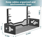 Litwaro Under Desk Cable Management Tray 2 Pack, No Drill, Organizer - Image 3