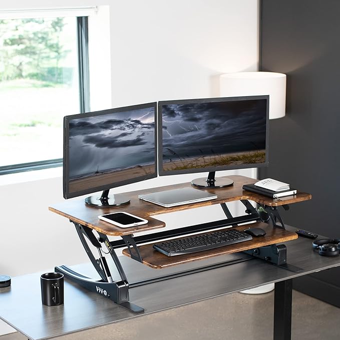VIVO 42 inch Height Adjustable Stand Up Desk Converter, V Series, Quick Sit to - Image 2